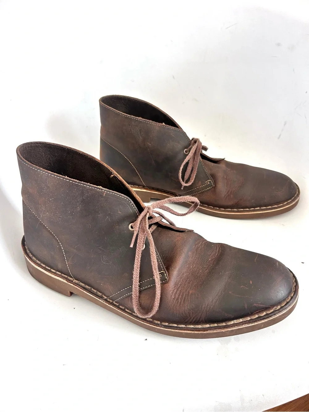 Clarks Men's Bushacre Desert Boot Size 13 Chukka Boots Brown Beeswax Leather